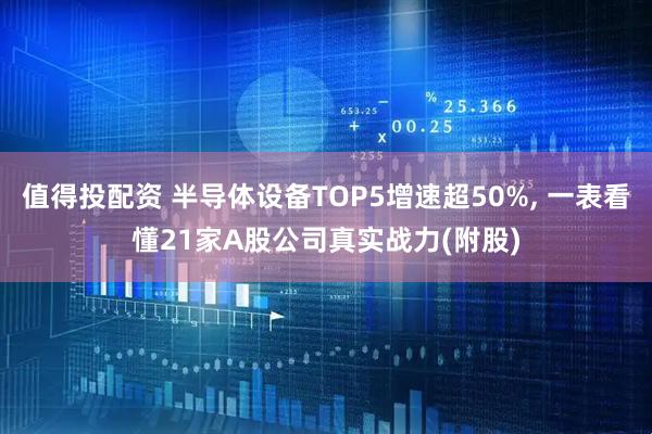 值得投配资 半导体设备TOP5增速超50%, 一表看懂21家A股公司真实战力(附股)